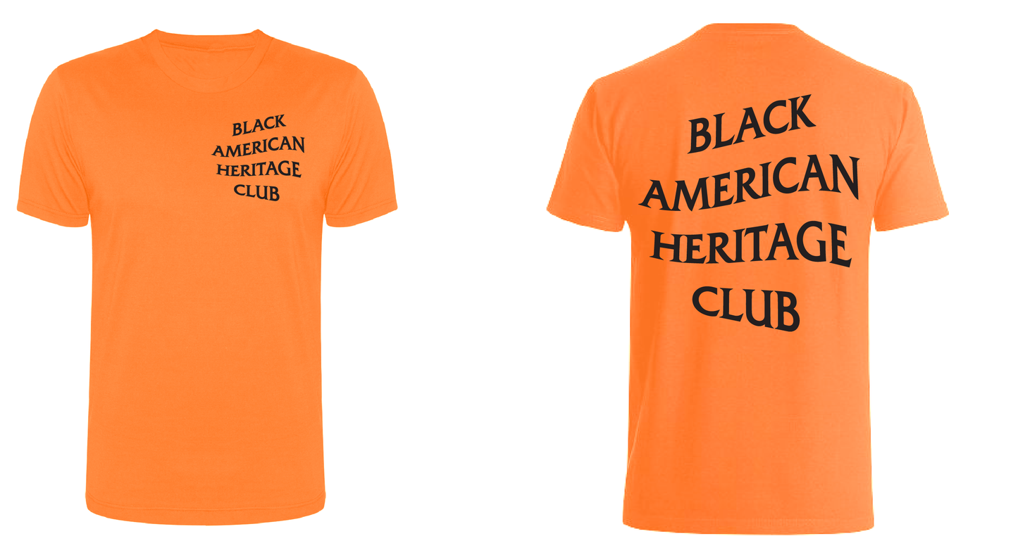 Reflective Black American Heritage Club wave logo tee