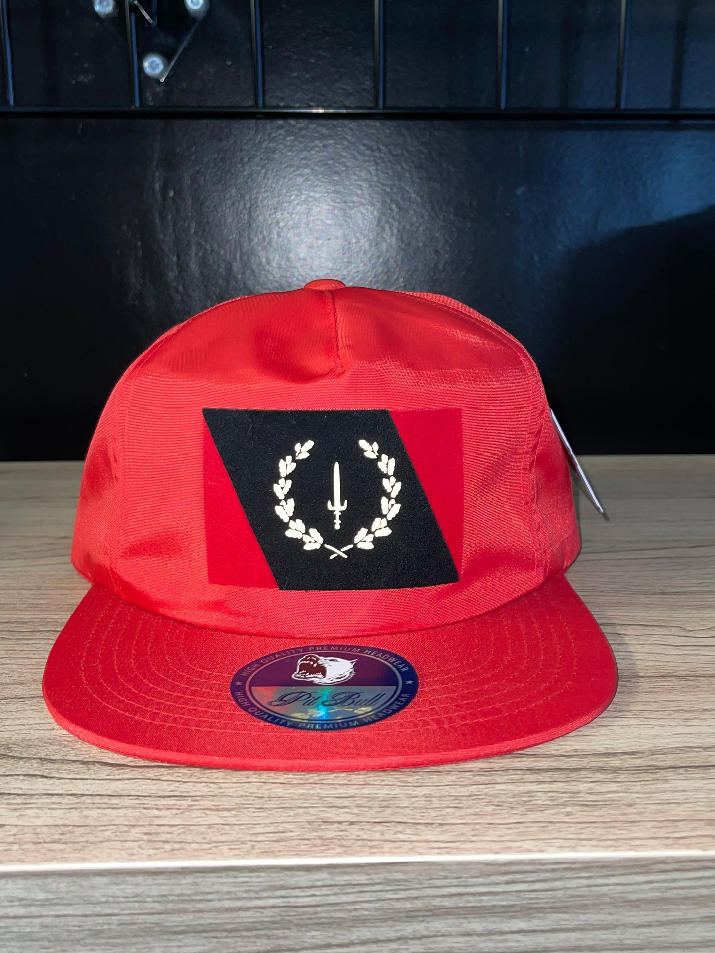 Reflective Black American Heritage Flag 5 panel hat red