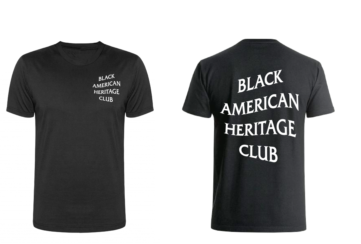 Non Reflective Black American Heritage Club wave logo tee